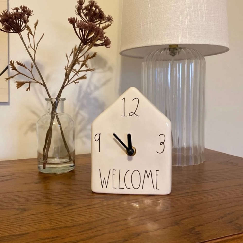 Rae Dunn Ceramic Welcome Clock
